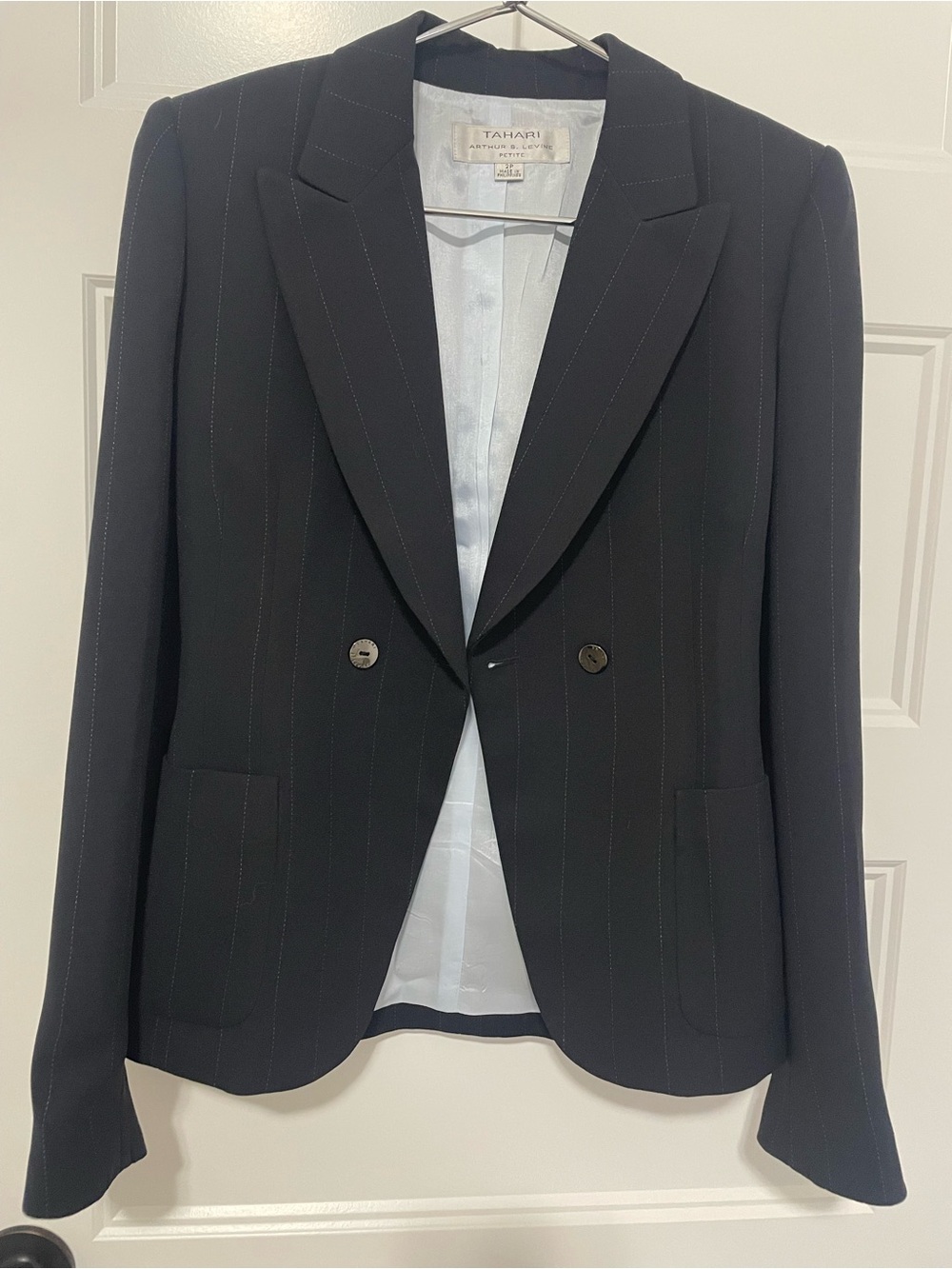 2P - Blue pin-striped pant suit